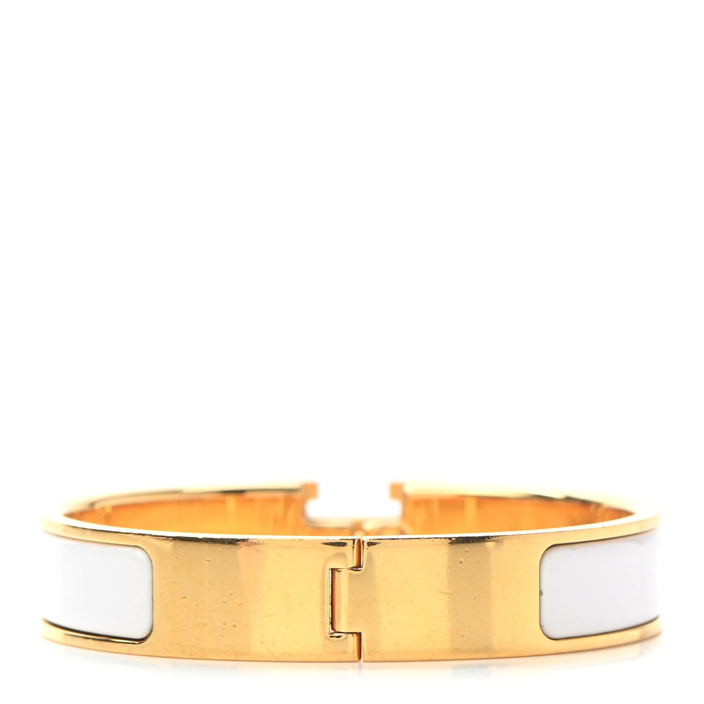 Enamel Narrow Clic Clac H Bracelet PM White