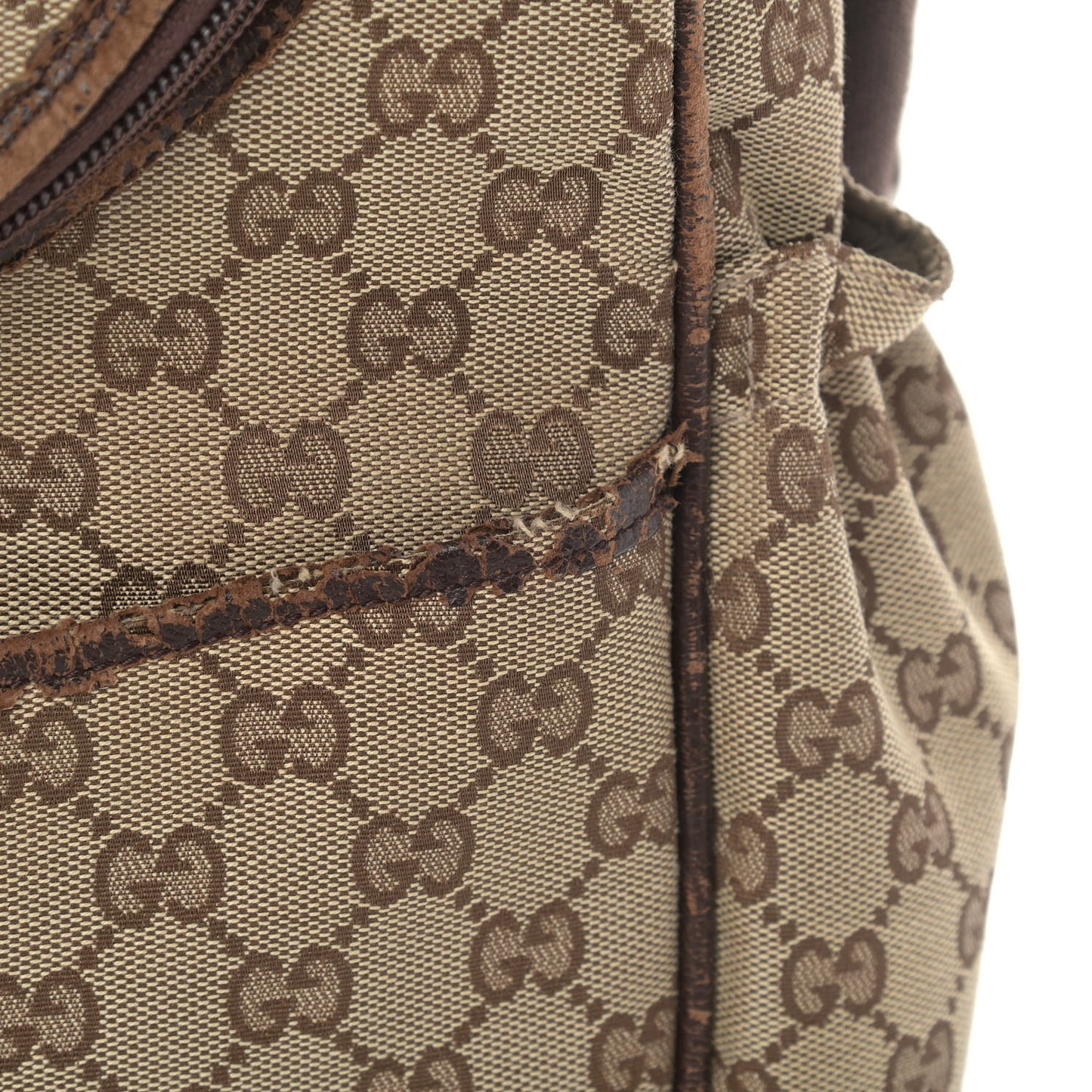 Monogram Natural Pigskin Large Diaper Bag Beige Ebony Cocoa Dark Chocolate