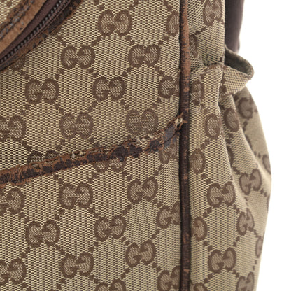 Gucci Monogram Natural Pigskin Large Diaper Bag Beige Ebony Cocoa Dark Chocolate 7 of 9