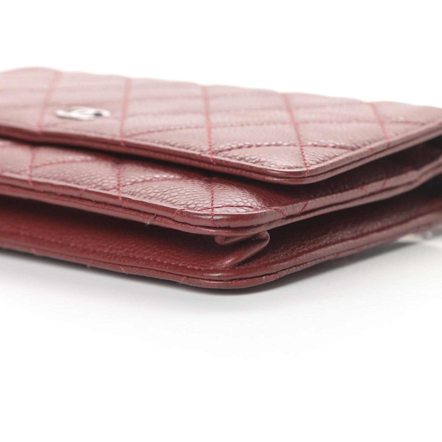 Caviar Quilted Wallet on Chain WOC Red
