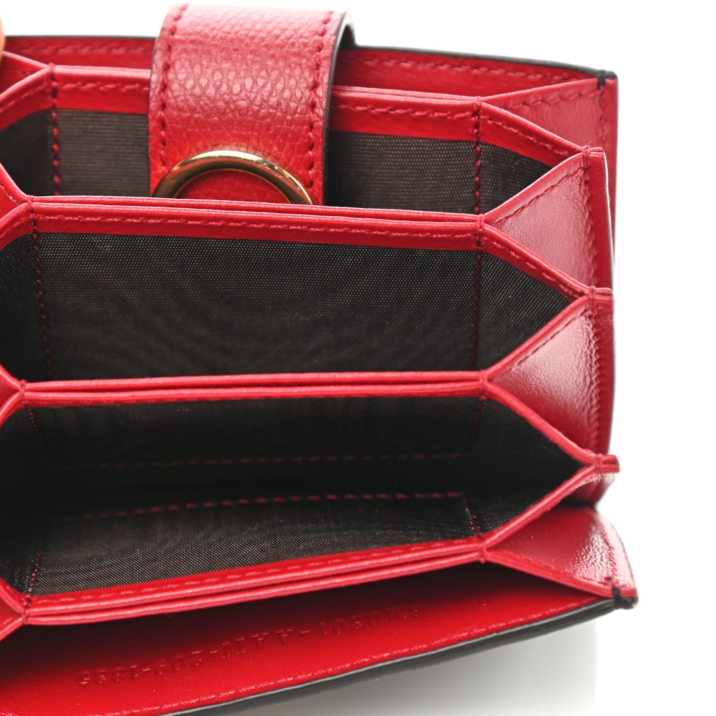 Vitello Cruise F is Fendi Bi-Color FF 1974 Embossed Gusseted Card Holder Maya Black Rosso