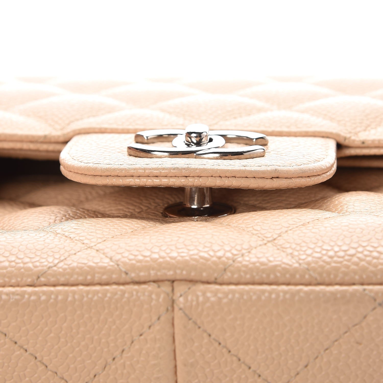 Chanel Caviar Quilted Jumbo Double Flap Beige Clair 11 of 12
