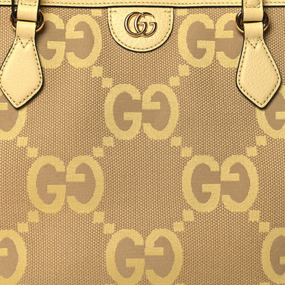 Gucci Monogram Jumbo GG Textured Dollar Calfskin Medium Ophidia Shopping Tote Camel Banana 8 of 10