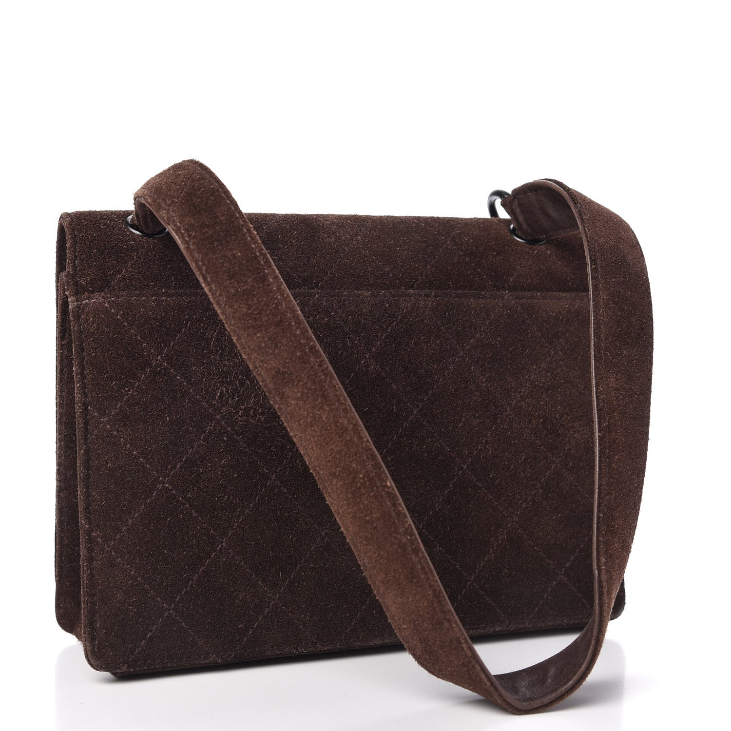 Chanel Suede Quilted Flap Bag Brown 3 of 11