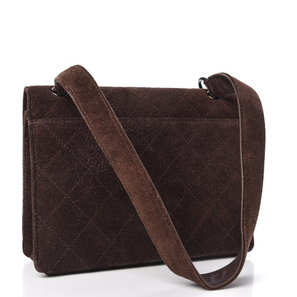 Chanel Suede Quilted Flap Bag Brown 3 of 11