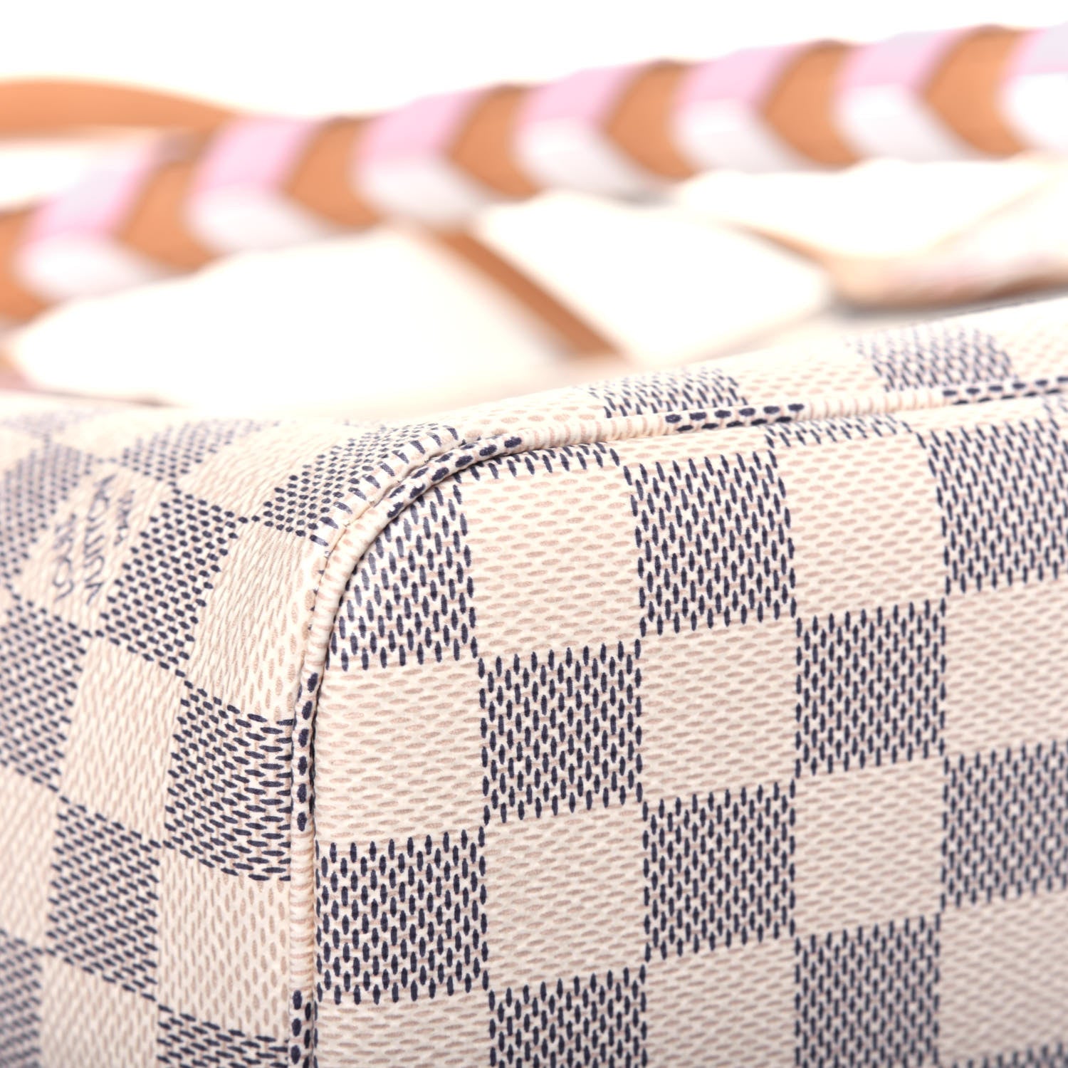 Louis Vuitton Damier Azur Braided Neverfull MM Pink 11 of 15