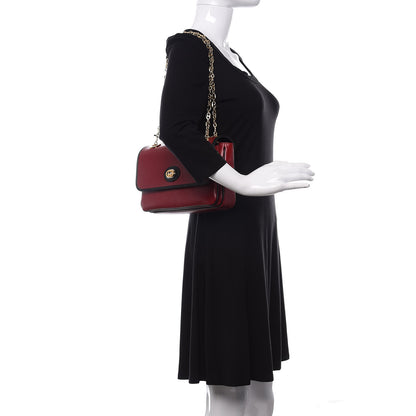 Gucci Azalea Calfskin Bi-Color Small Marina Chain Shoulder Bag New Cherry Red Black 3 of 10