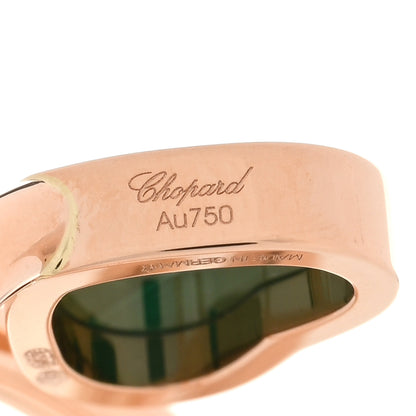 Chopard 18K Rose Gold Diamond Malachite Happy Hearts Twist Ring 52 6 4 of 7