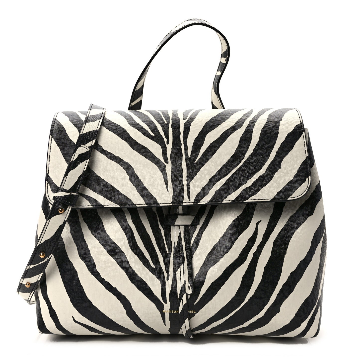 Saffiano Zebra Print Mini Lady Bag Black White