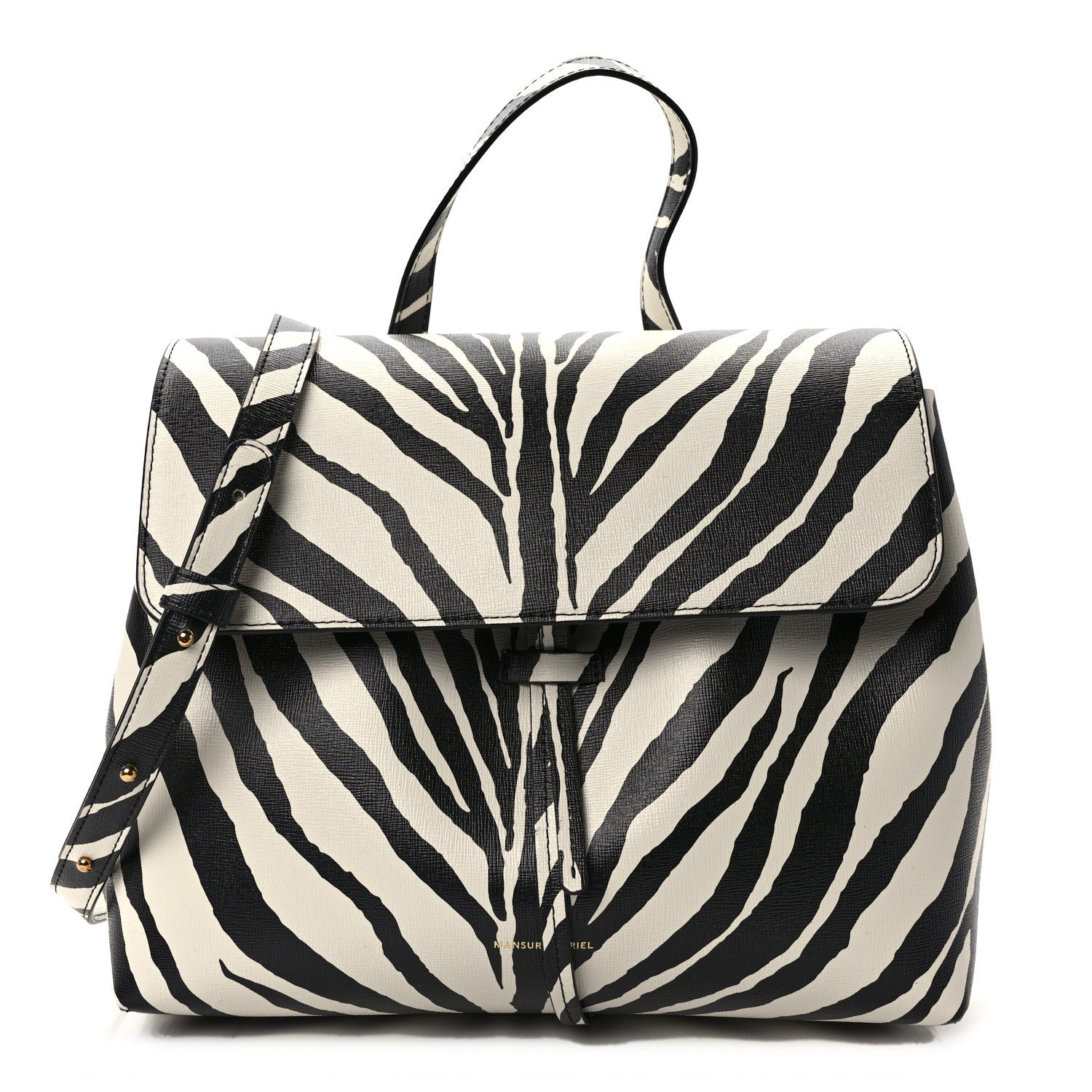 Mansur Gavriel Saffiano Zebra Print Mini Lady Bag Black White 1 of 12