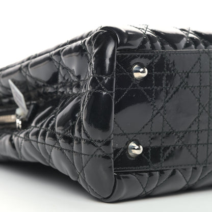 Christian Dior Patent Cannage Large Dior Soft Shopping Tote Black 8 of 10