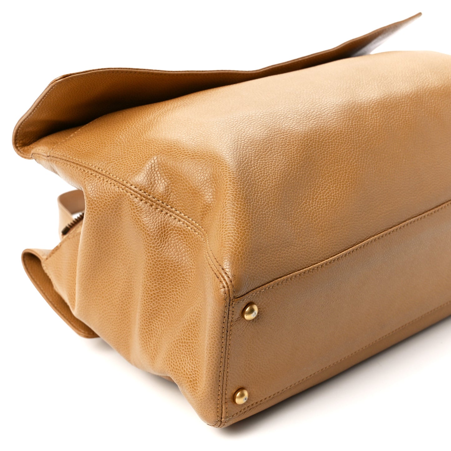 Caviar Flap Shoulder Bag Beige