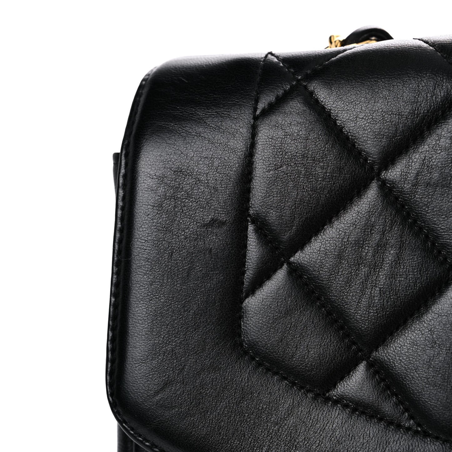 Lambskin Quilted Medium Single Flap Black