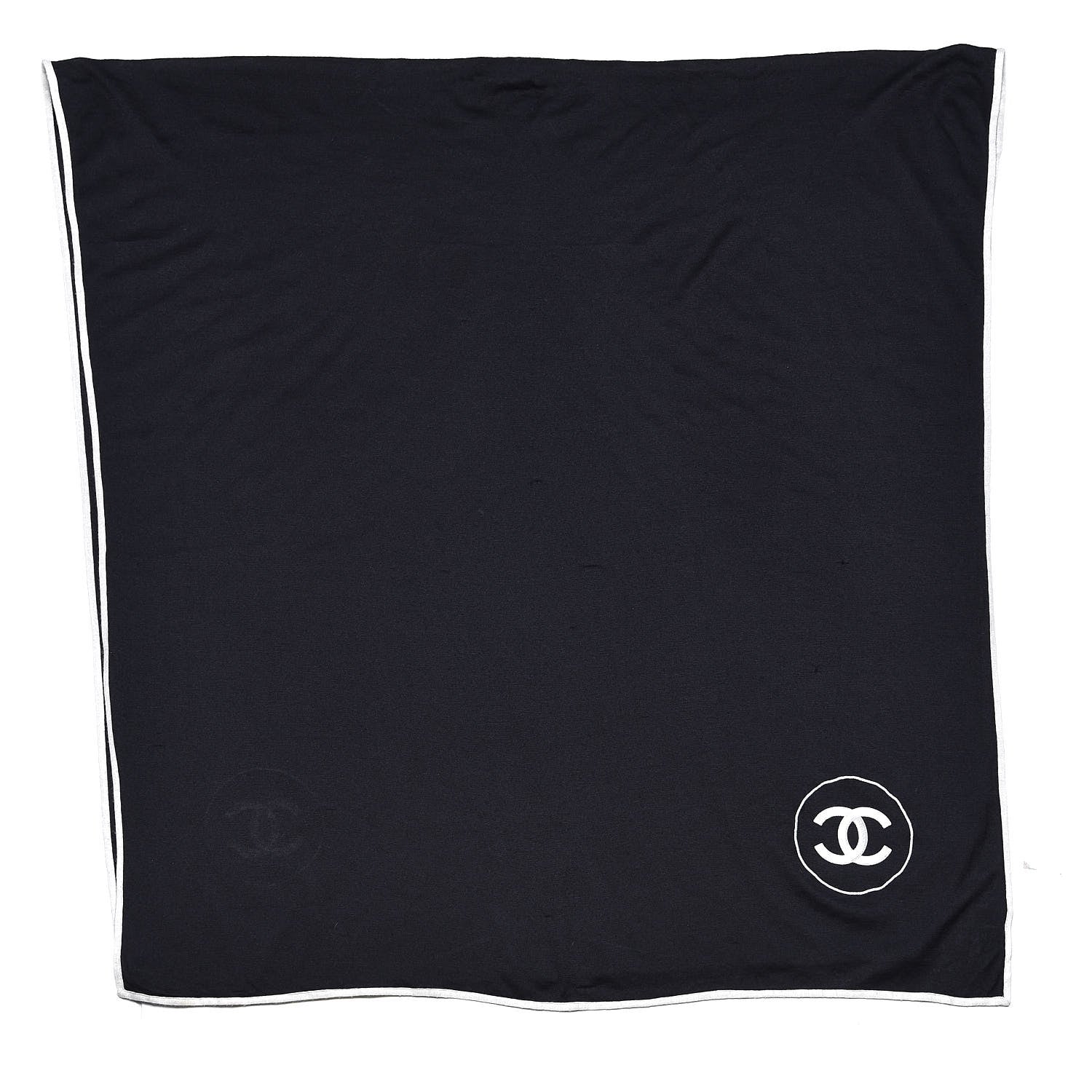 Chanel Cashmere Silk CC Scarf Black 3 of 5