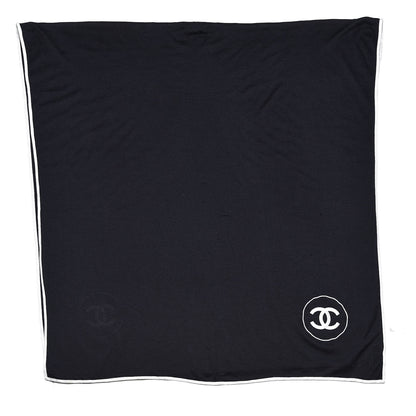 Chanel Cashmere Silk CC Scarf Black 3 of 5