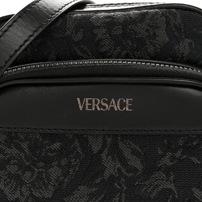 Versace Fabric Jacquard Calfskin Small Barocco Crossbody Bag Black 7 of 11