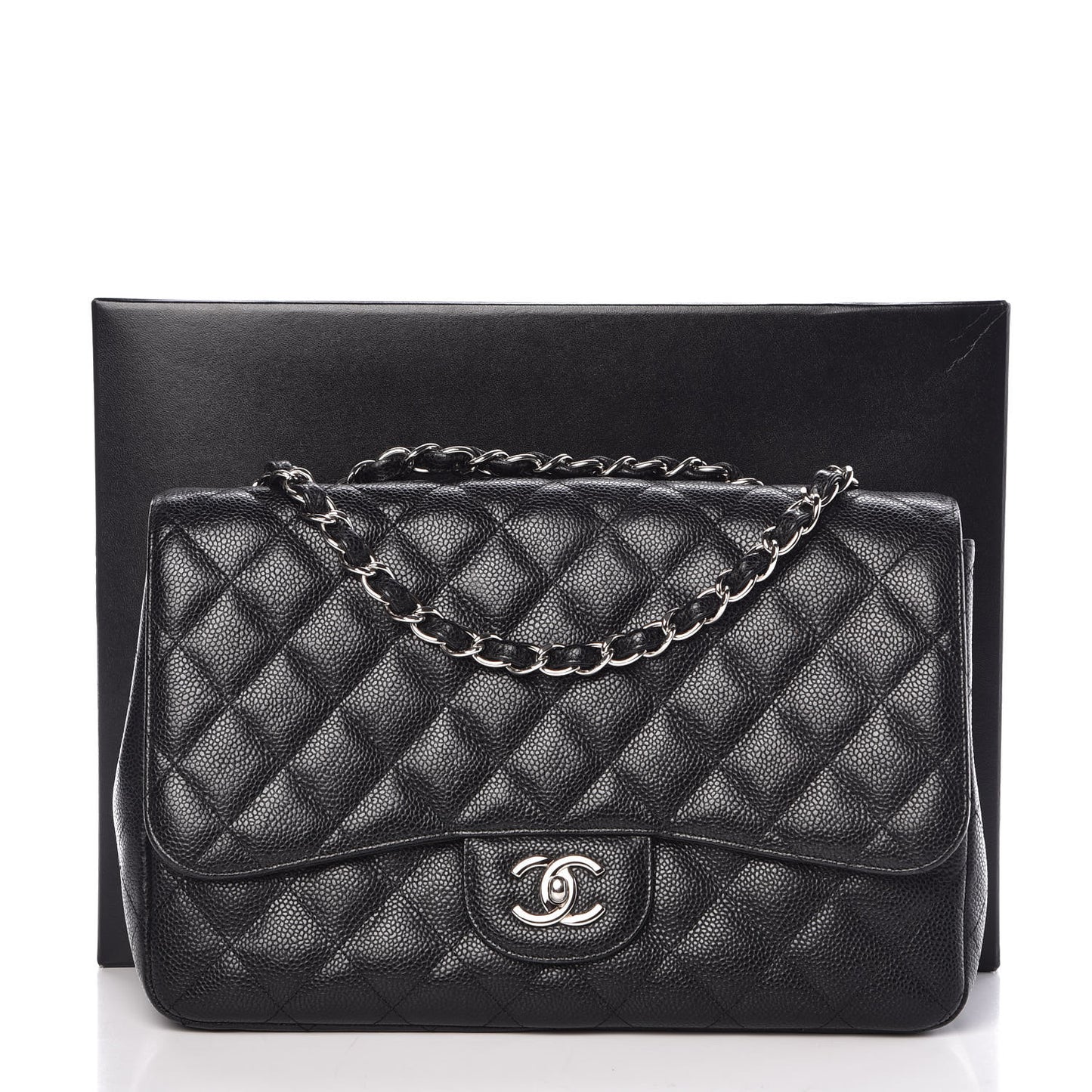 Caviar Quilted Jumbo Single Flap Black