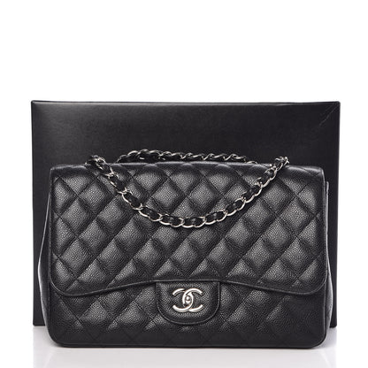Chanel Caviar Quilted Jumbo Single Flap Black 10 of 10
