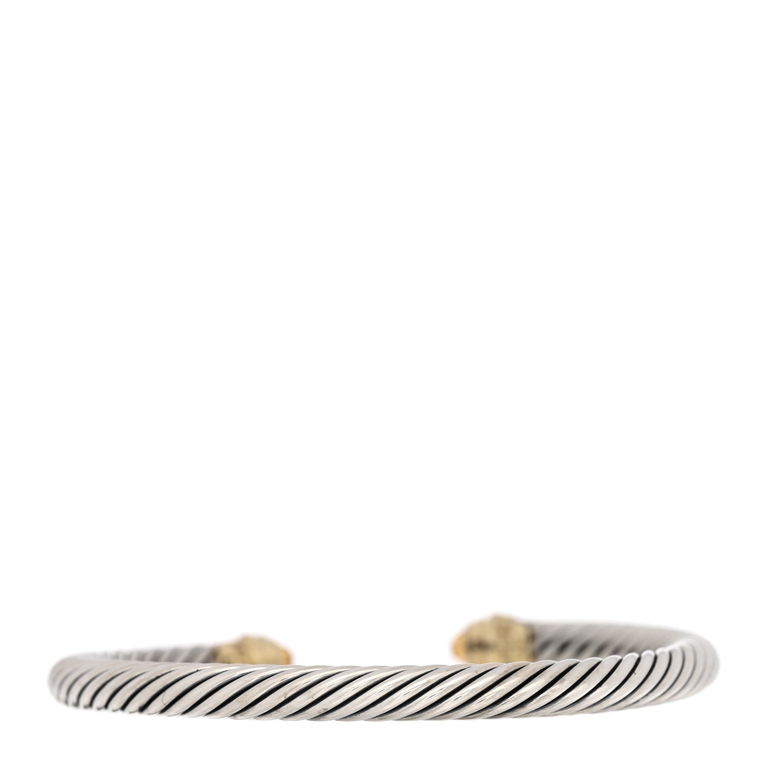 David Yurman Sterling Silver 14K Yellow Gold Citrine 5mm Cable Classics Petite Color Bracelet 2 of 3