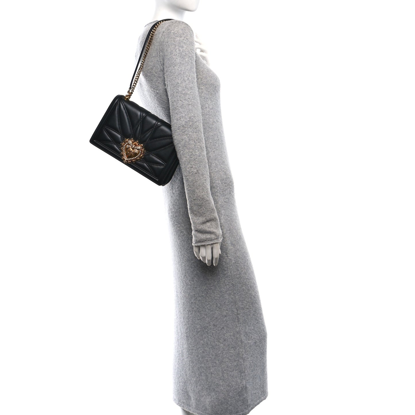 Calfskin Large Devotion Crossbody Bag Black