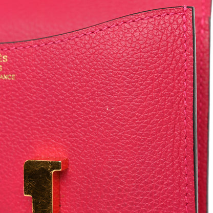 Hermes Evercolor Verso Constance Slim Wallet Rose Mexico Chocolate 10 of 16