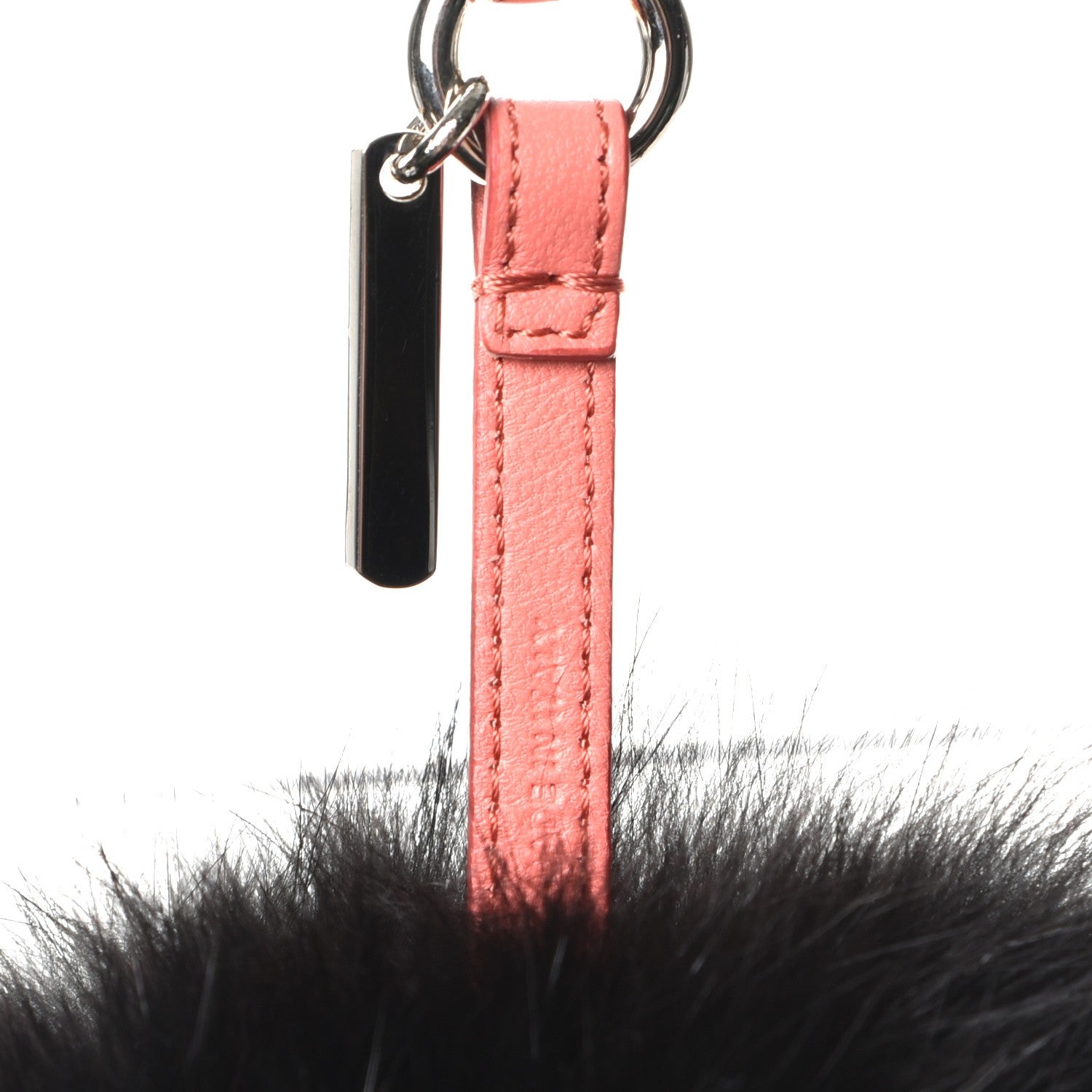 Fendi Fox Fur C ABCharm Bag Charm Pink Black 4 of 5