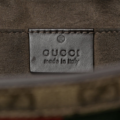 Gucci GG Supreme Monogram Selleria Calfskin Web New Web Cosmetic Case Beige Ebony Cocoa 6 of 7