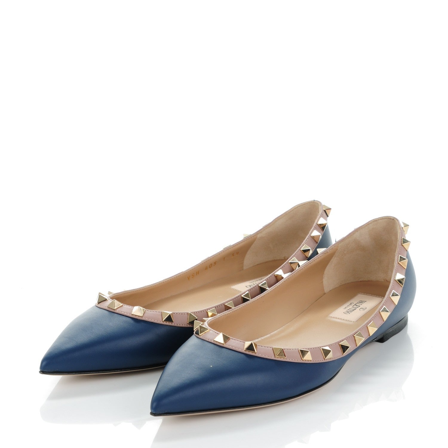 Valentino Garavani Nappa Rockstud Ballerina Flats 39 Indigo Poudre 3 of 9