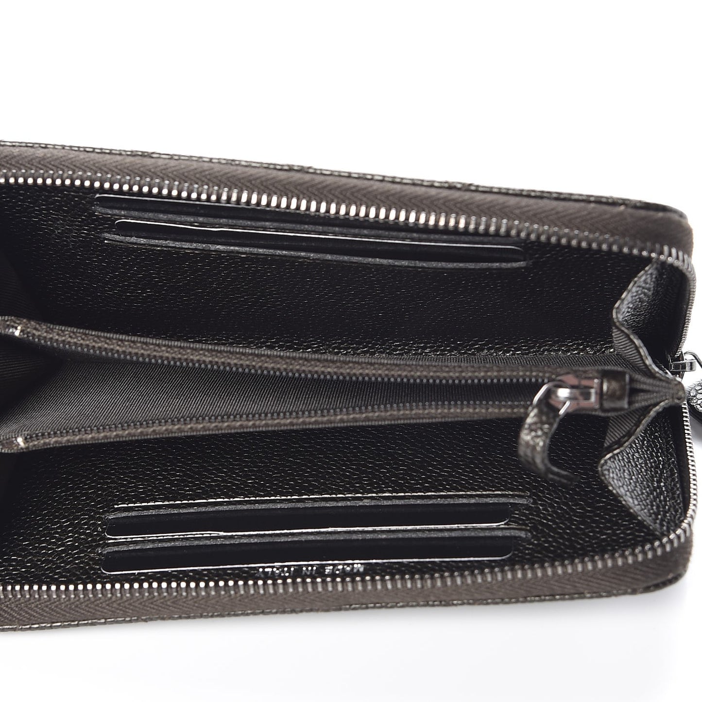 Caviar Quilted Small Zip Around Wallet Dark Charcoal