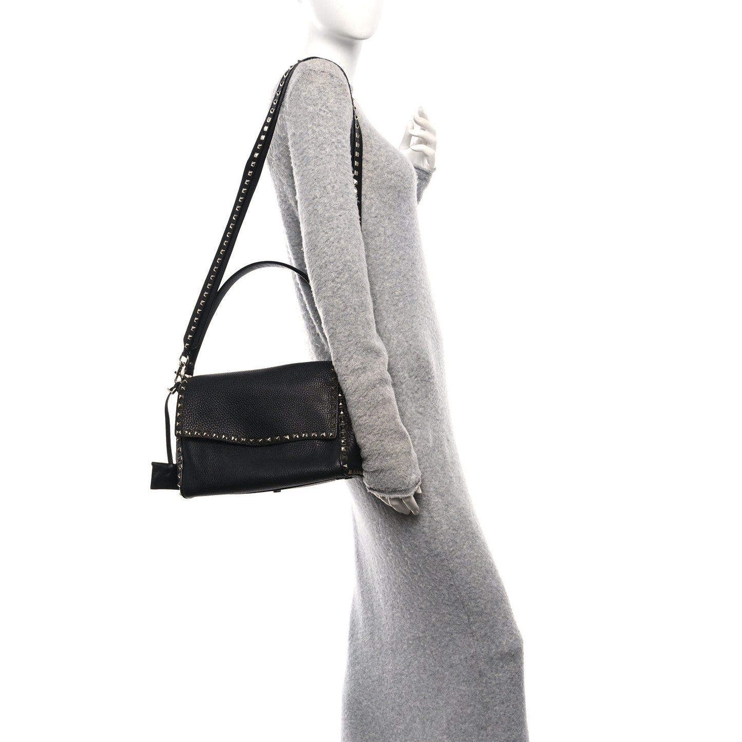 Pebbled Calfskin Messenger Bag Black