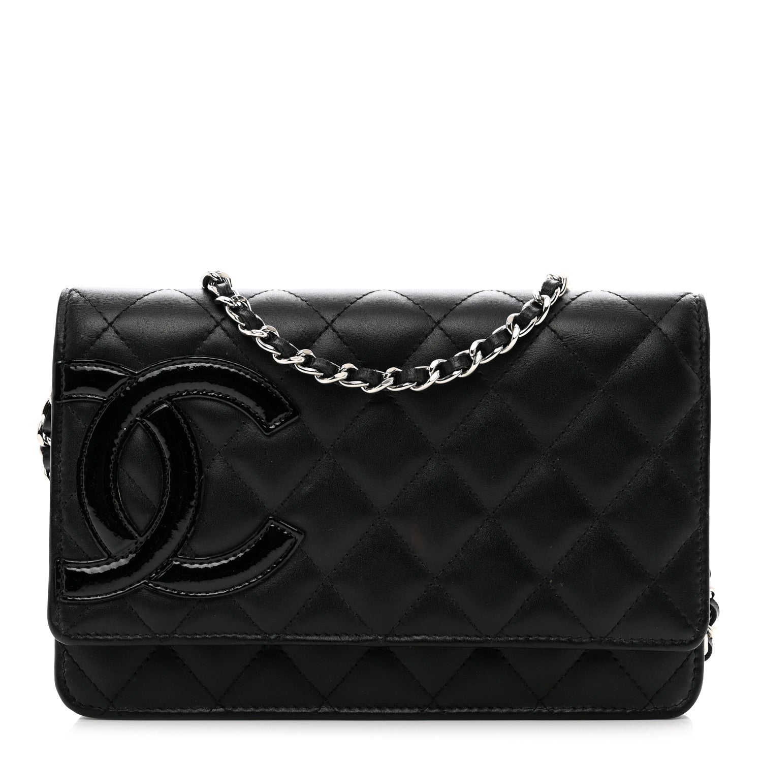 Chanel Calfskin Quilted Cambon Wallet on Chain WOC Black 1 of 15