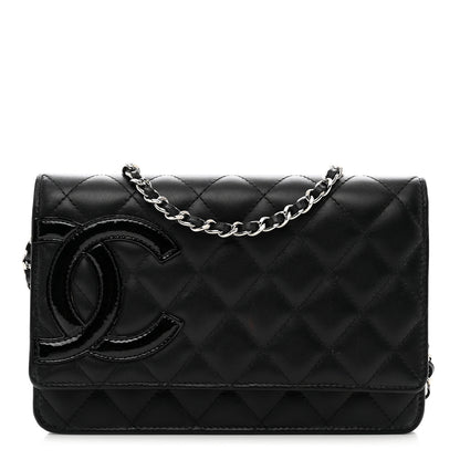 Chanel Calfskin Quilted Cambon Wallet on Chain WOC Black 1 of 15
