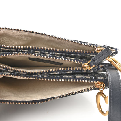Christian Dior Oblique Saddle Pouch With Strap Navy Blue 5 of 7