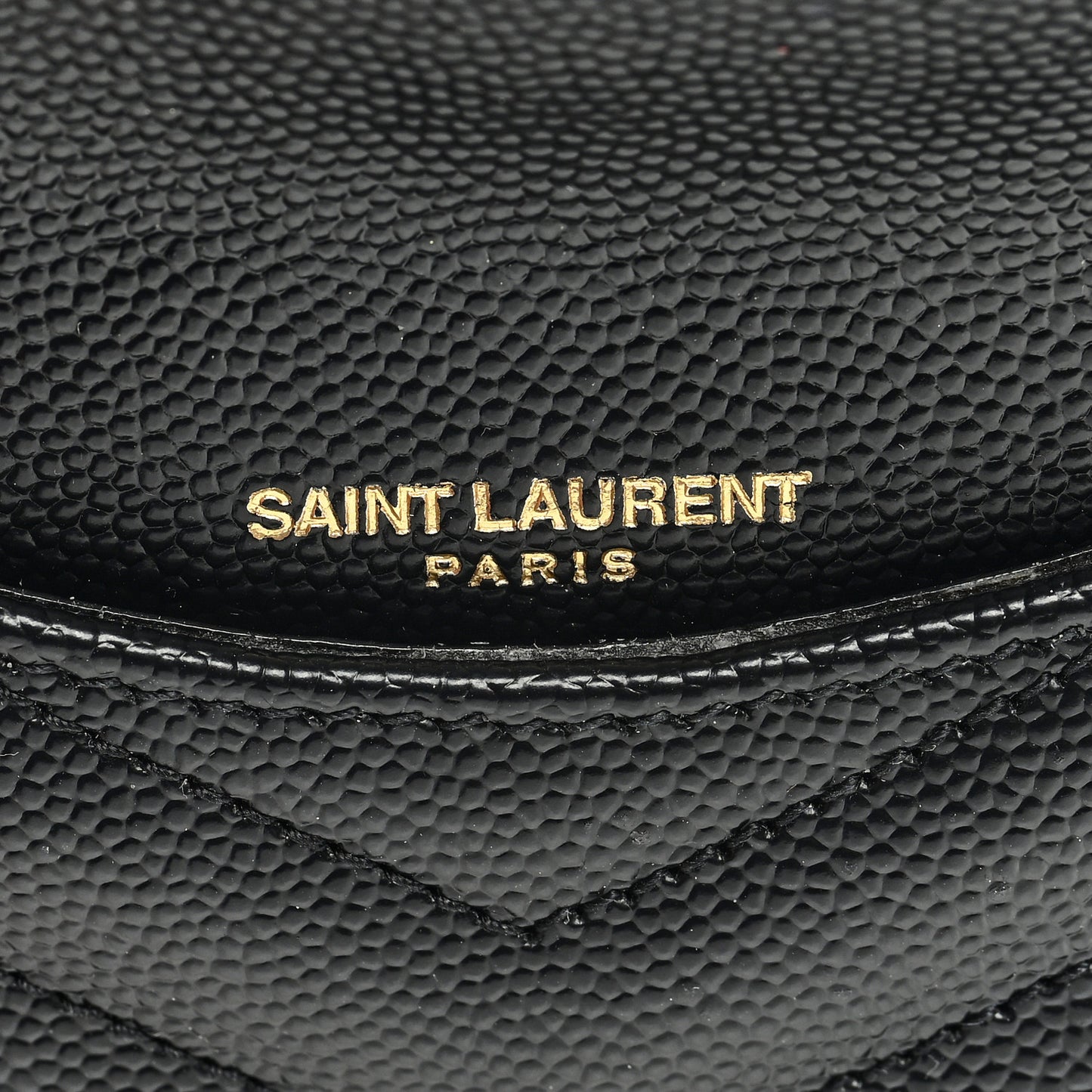 Grain De Poudre Matelasse Chevron Monogram Compact Wallet Black