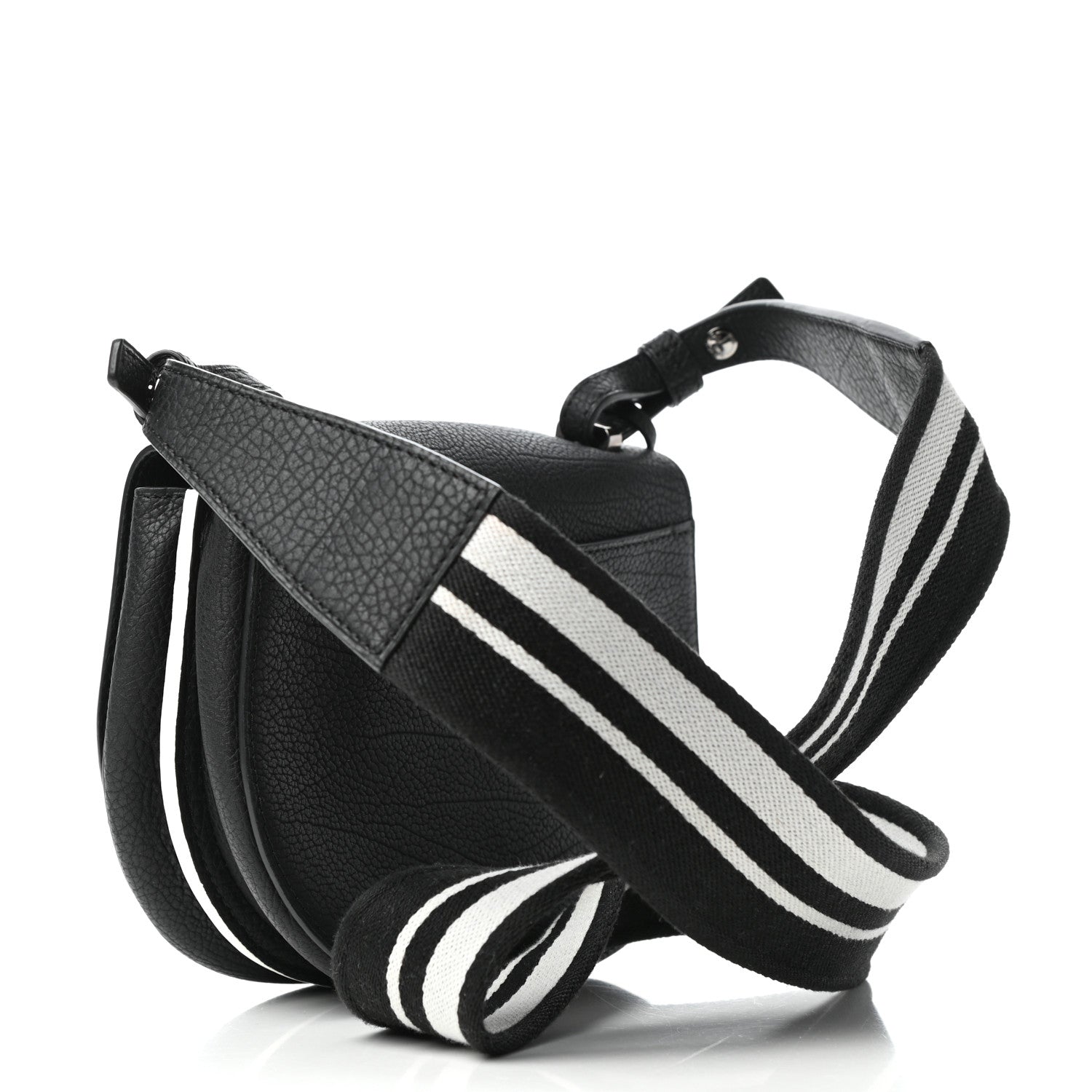 Delvaux Crispy Calfskin Mini Le Mutin Saddle Bag Black 3 of 9