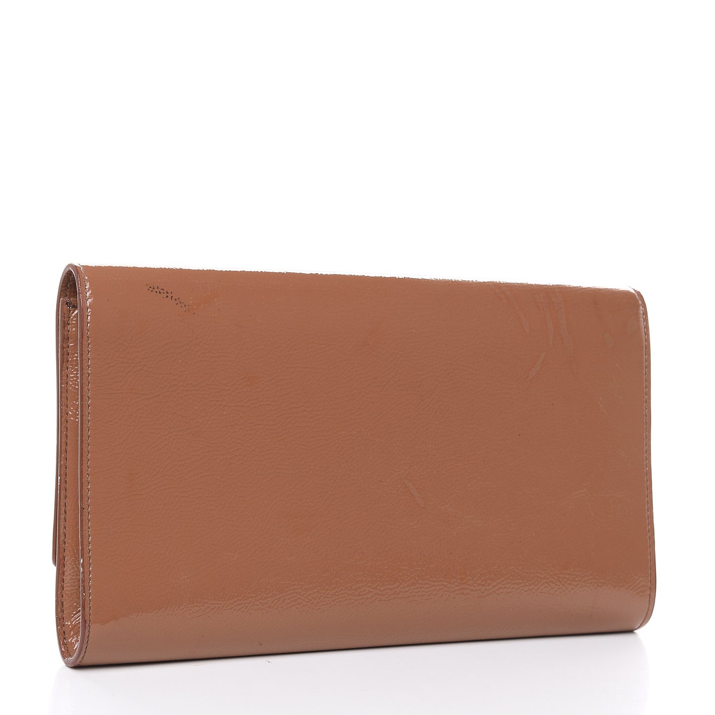 Textured Patent Calfskin Monogram Large Belle De Jour Clutch Nude