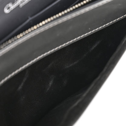 Christian Dior Metallic Patent Micro-Cannage Diorama Wallet on Chain Pouch Silver 13 of 15