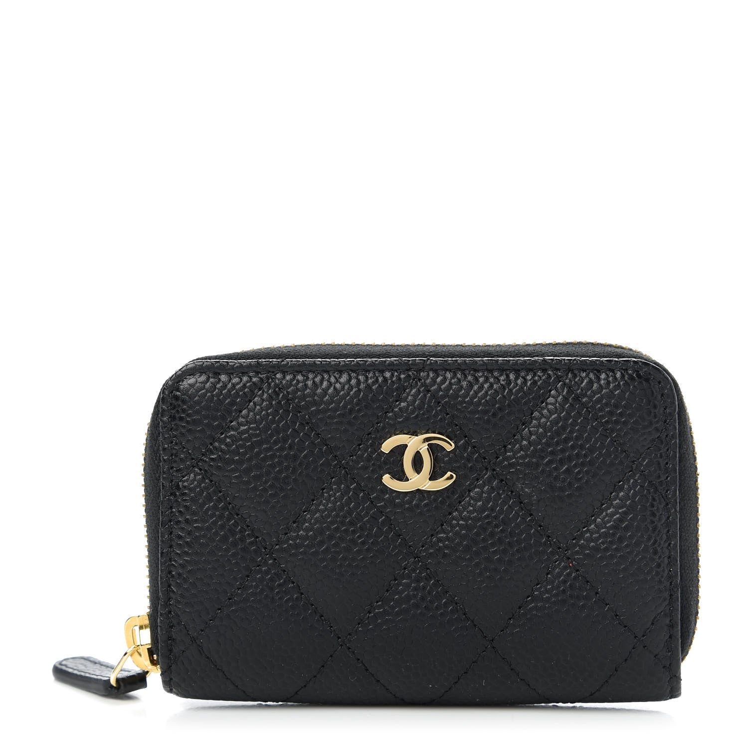 Chanel Caviar Quilted Zip Coin Purse Black 1 of 10