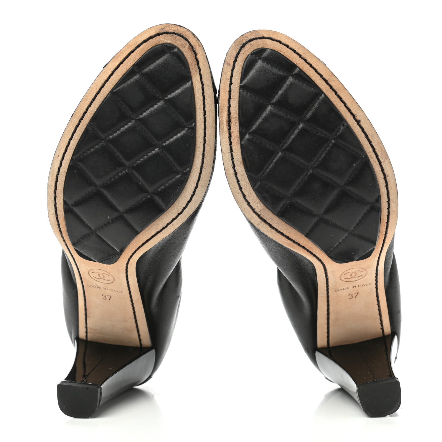 Chanel Lambskin Patent CC Elastic Cap Toe Ballerina Pumps 37 Black 5 of 10