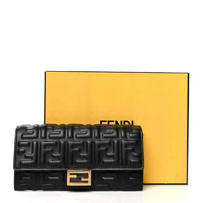 Fendi Nappa Matisse FF Embossed Continental Wallet Black 9 of 9