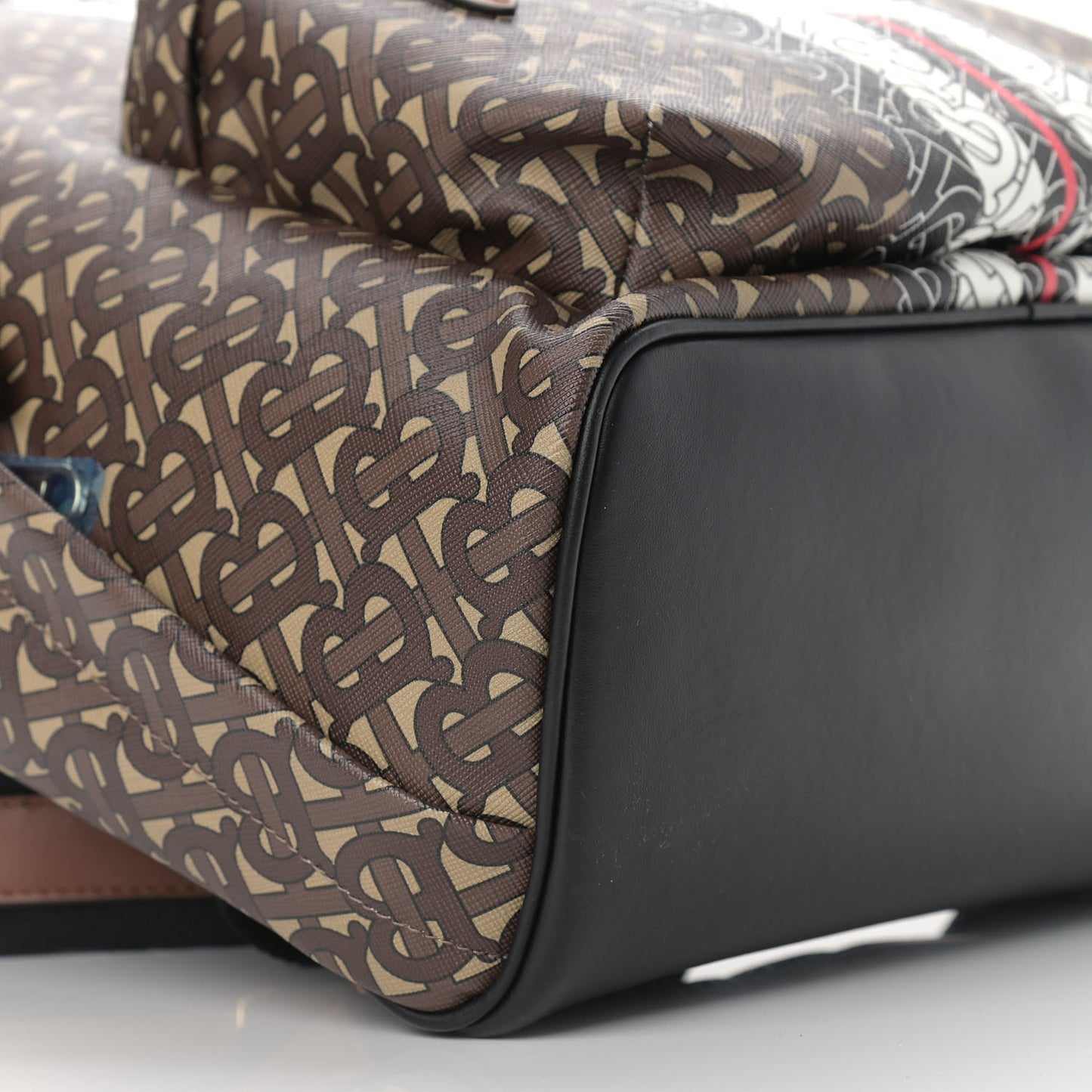 E-Canvas Monogram Stripe Backpack Bridle Brown