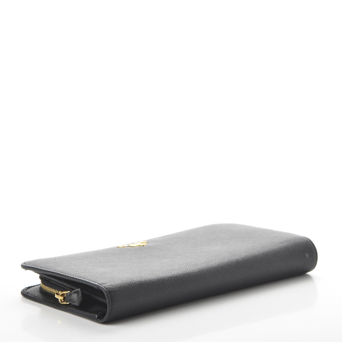 Saffiano Metal Double Snap Travel Wallet Black