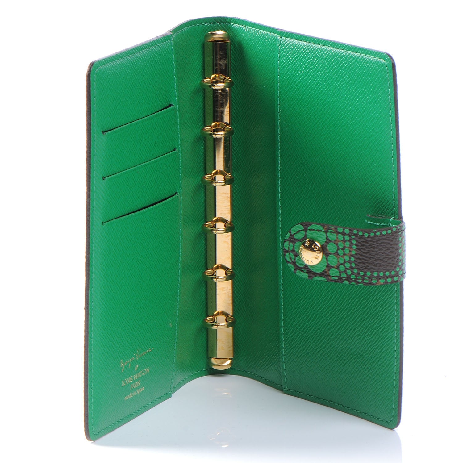 Louis Vuitton Monogram Kusama Town Small Ring Agenda Green 6 of 8