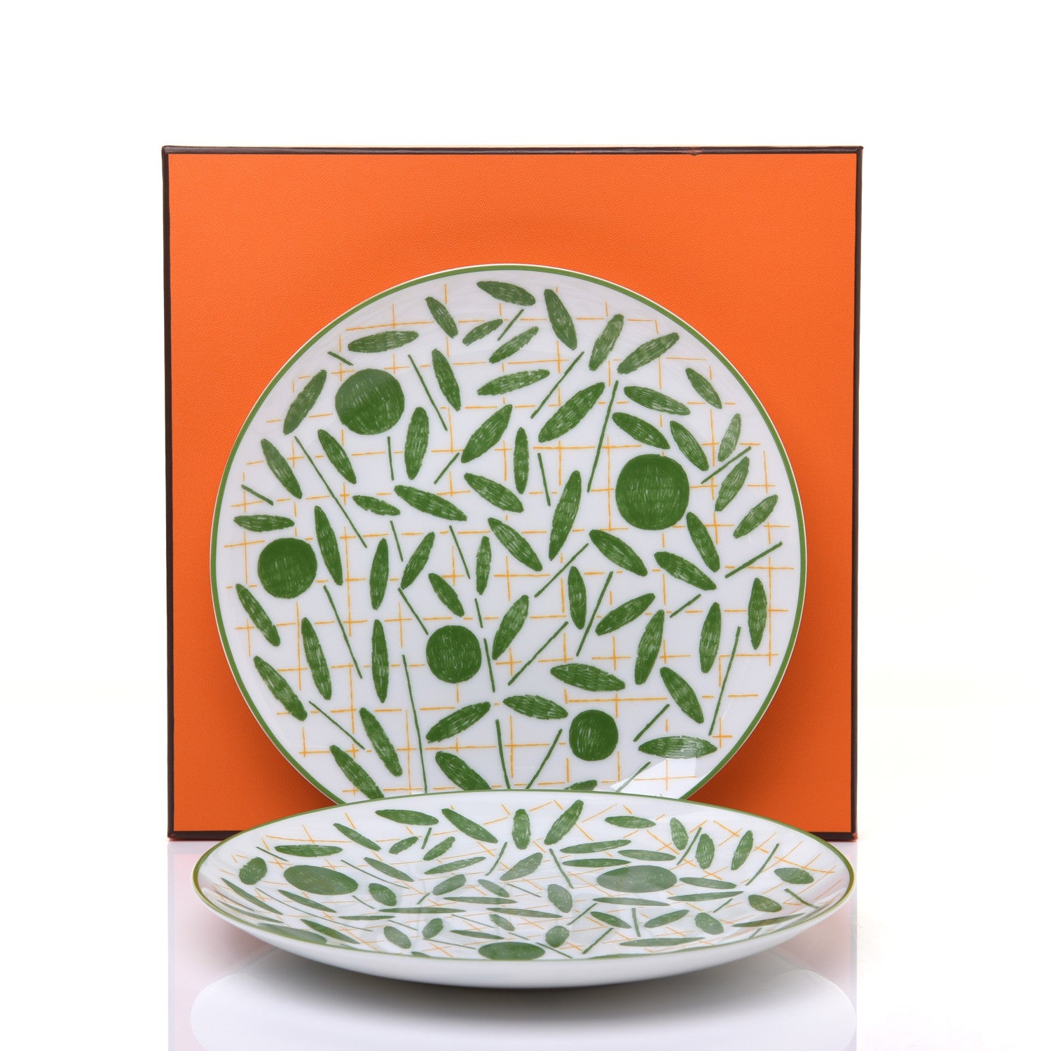 Hermes Porcelain A Walk In The Garden Dessert Plate Set of 2 7 of 7