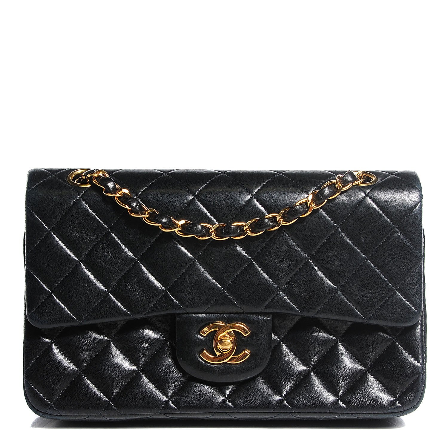 Chanel Lambskin Quilted Small Double Flap Black 1 of 8