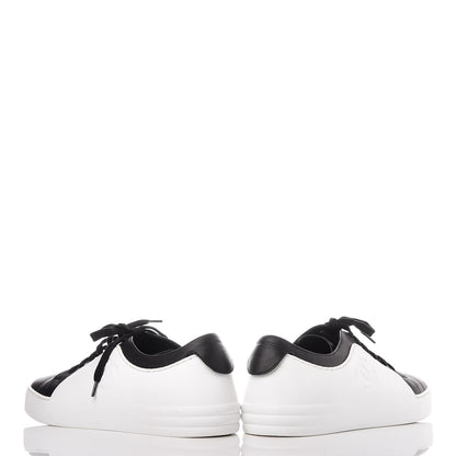 Chanel Calfskin Gum Womens CC Sneakers 41 Black White 6 of 14