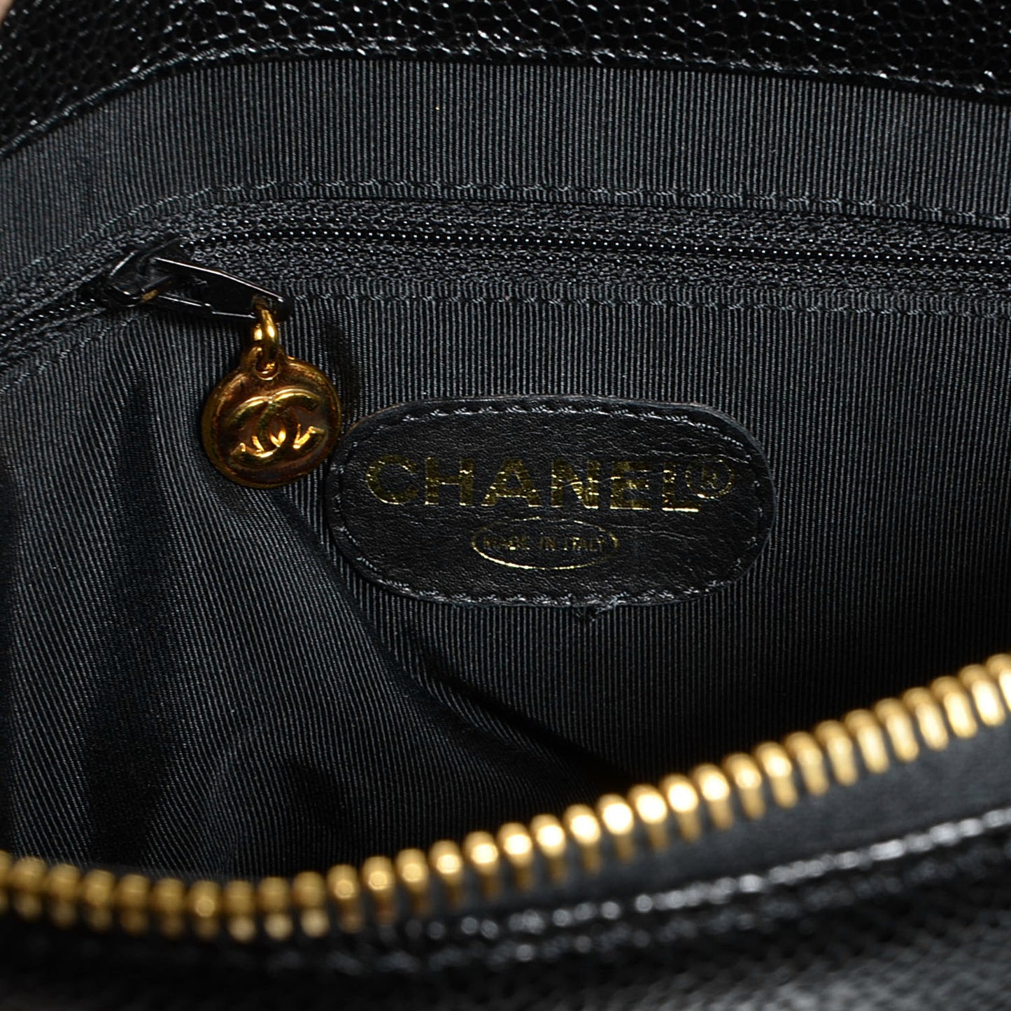 Caviar Flap Shoulder Bag Black