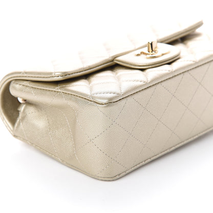 Chanel Metallic Caviar Quilted Mini Rectangular Flap Gold 7 of 8