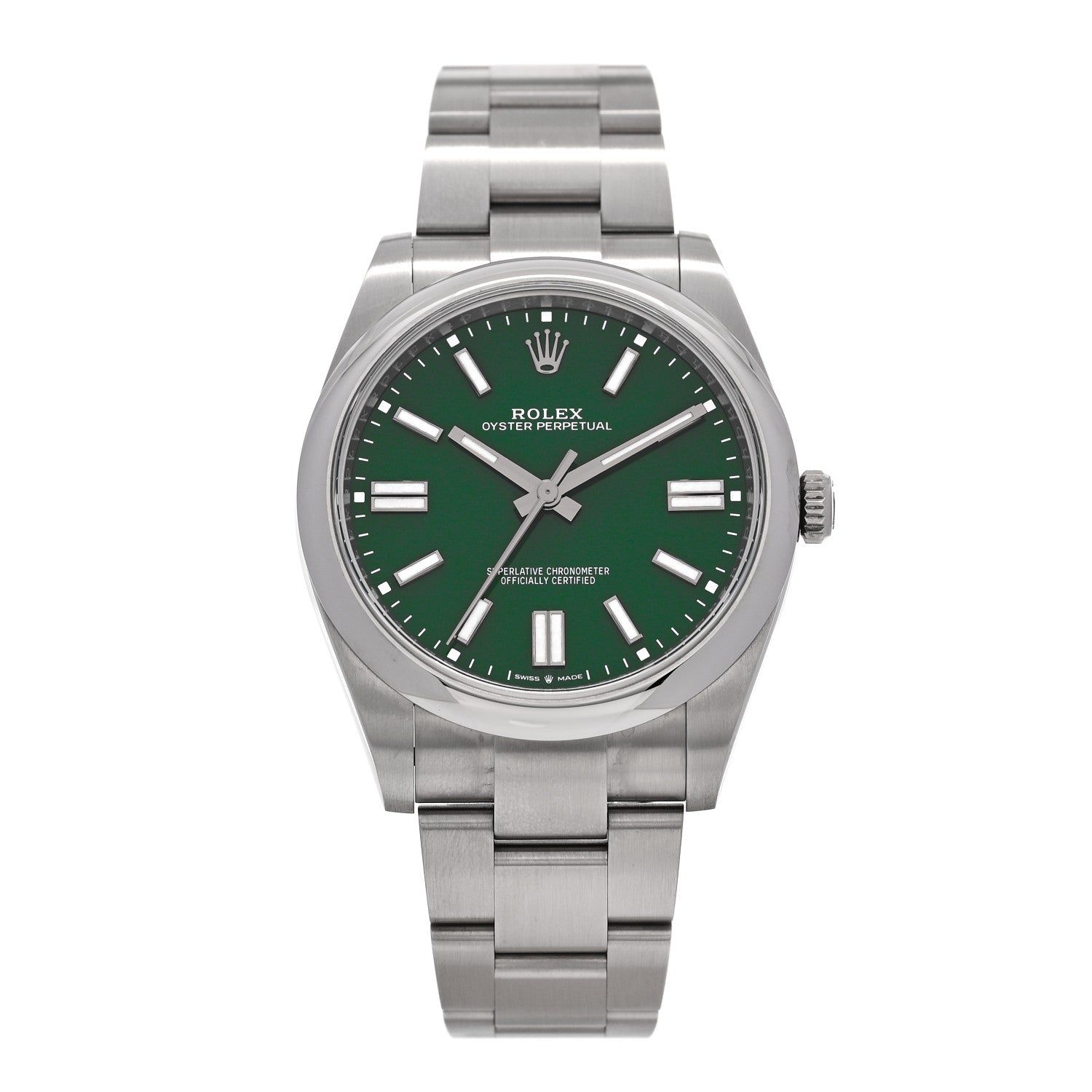 Rolex Stainless Steel 41mm Oyster Perpetual Watch Green 124300 1 of 5