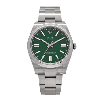 Rolex Stainless Steel 41mm Oyster Perpetual Watch Green 124300 1 of 5